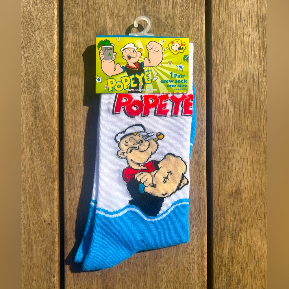 Popeye the Sailor Disney Crew Mid Calf Adult Full Toe Socks Novelty Gift OSFM